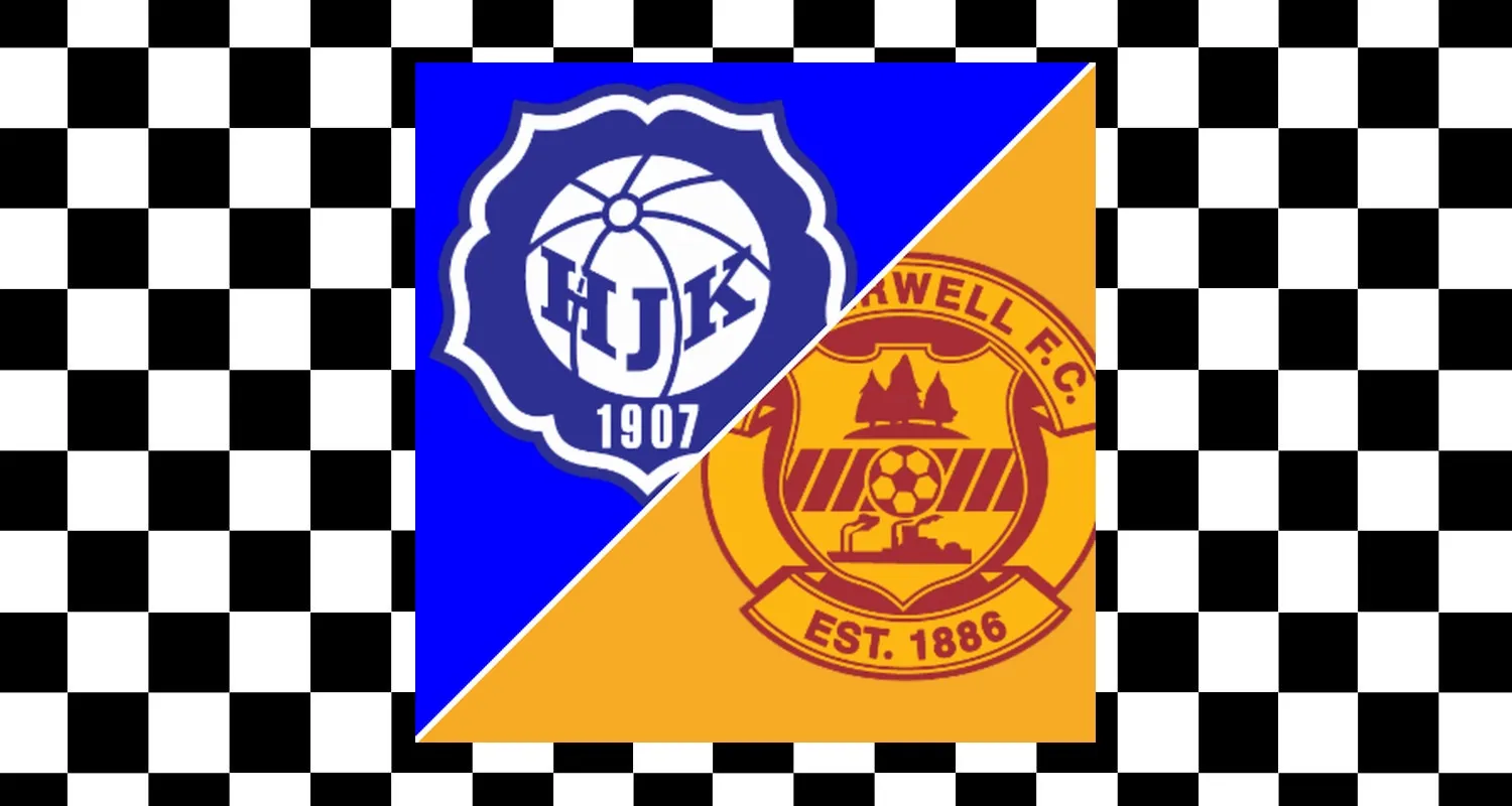 HJK Helsinki players warming up at Bolt Arena ahead of the qualifying match.